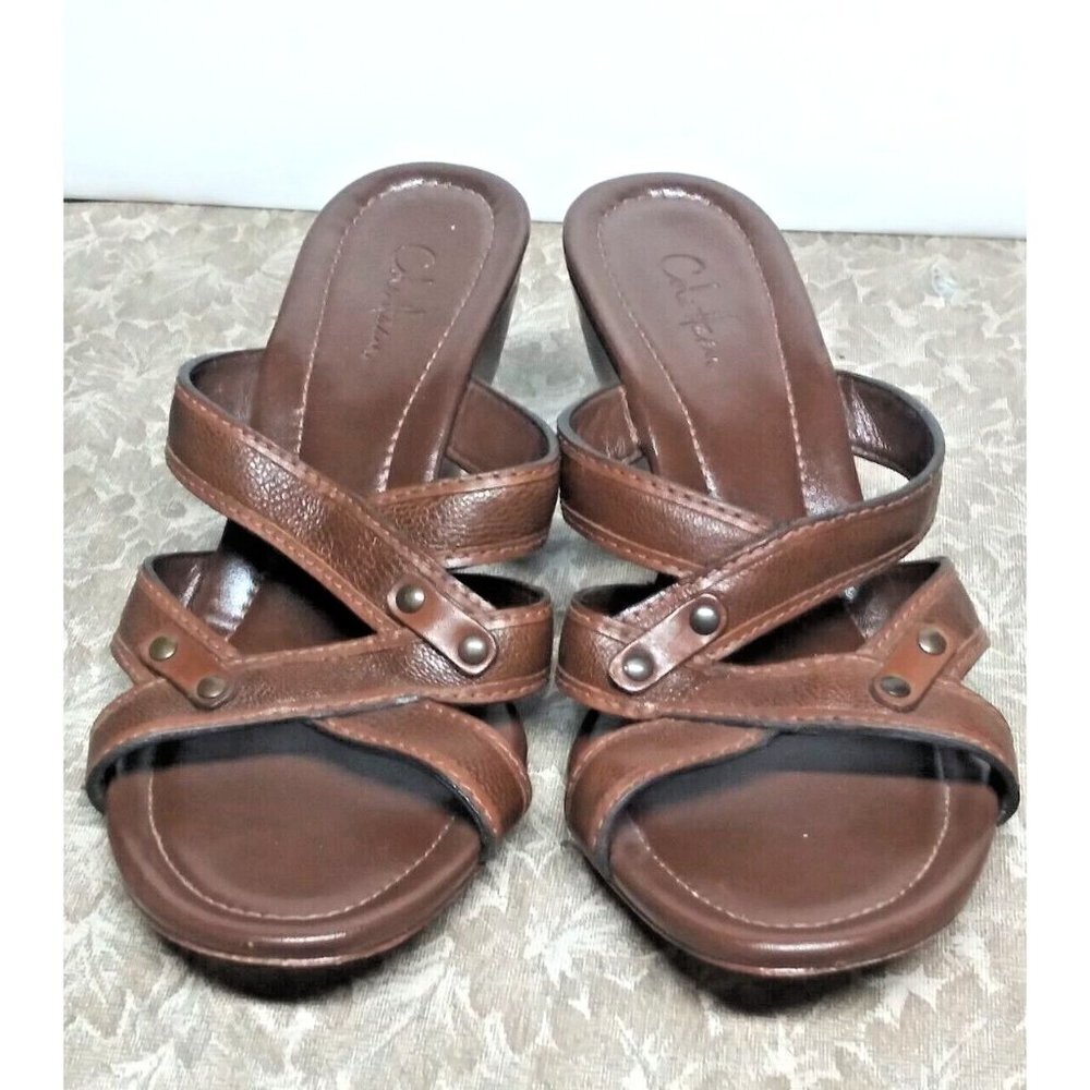 VTG COLE HAAN Womens 8B slides sandals leather comfy walk work leather $135 EUC